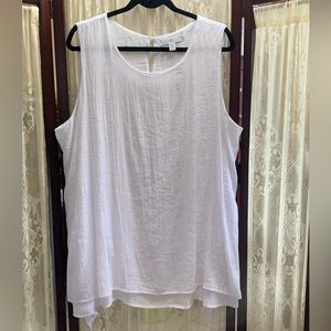 FEVER WHITE SLEEVELESS LAYERED TANK TOP - SZ XXL
